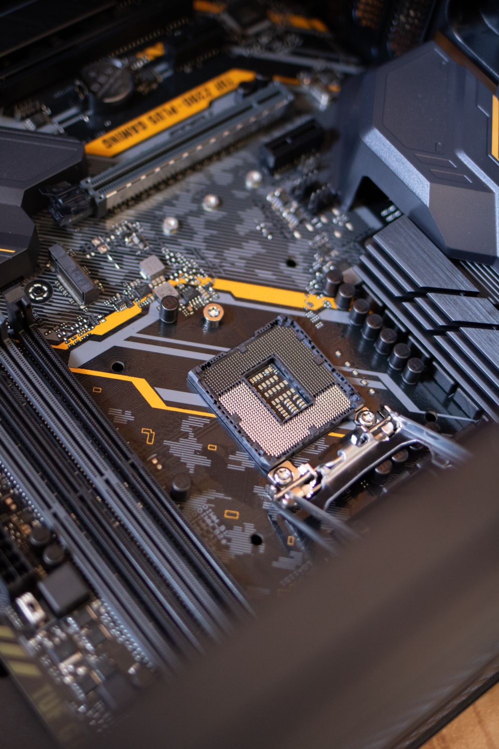 Close-up of ASIC mining circuit board with firmware chips - Rax Mining