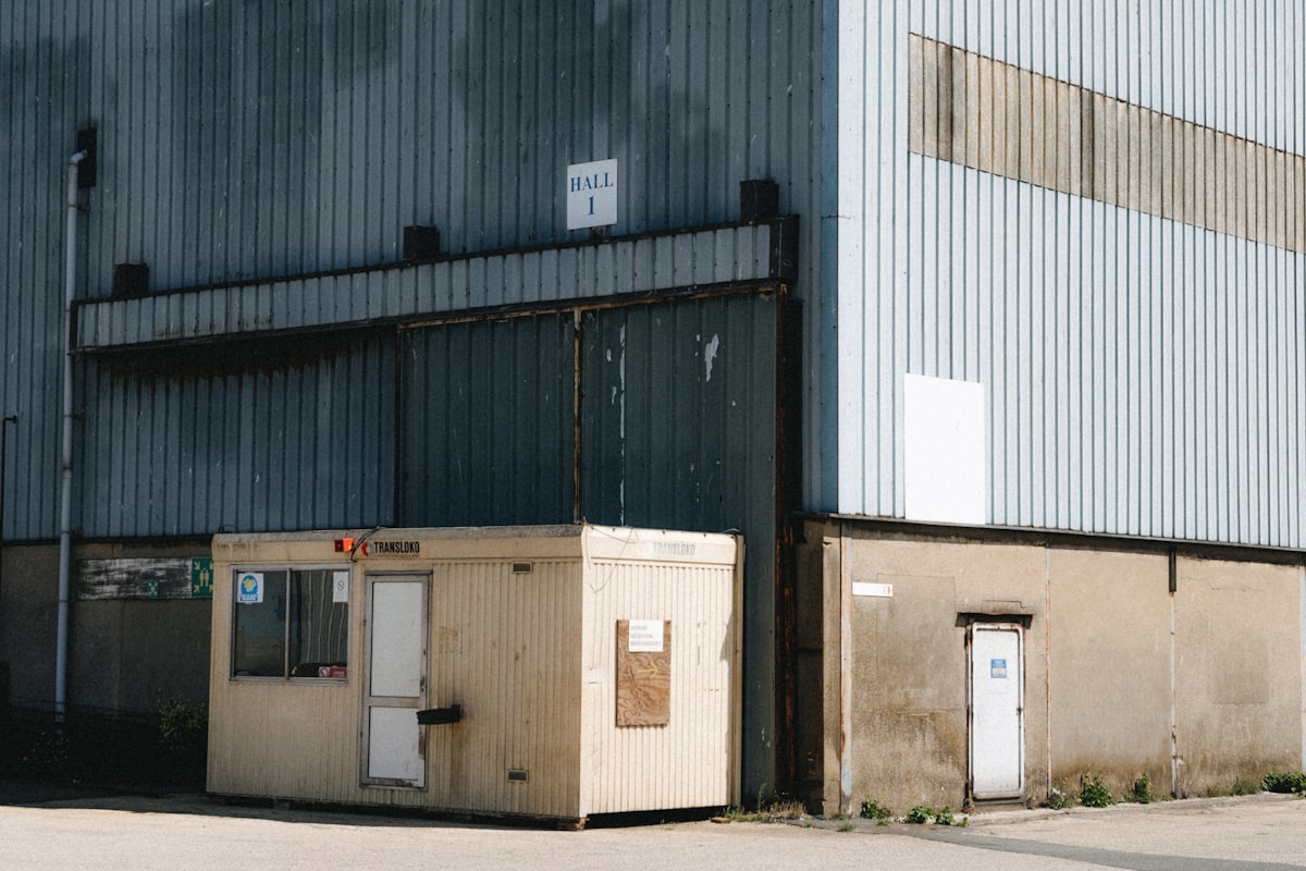 Security checkpoint at an industrial facility representing Bitcoin mining physical security
