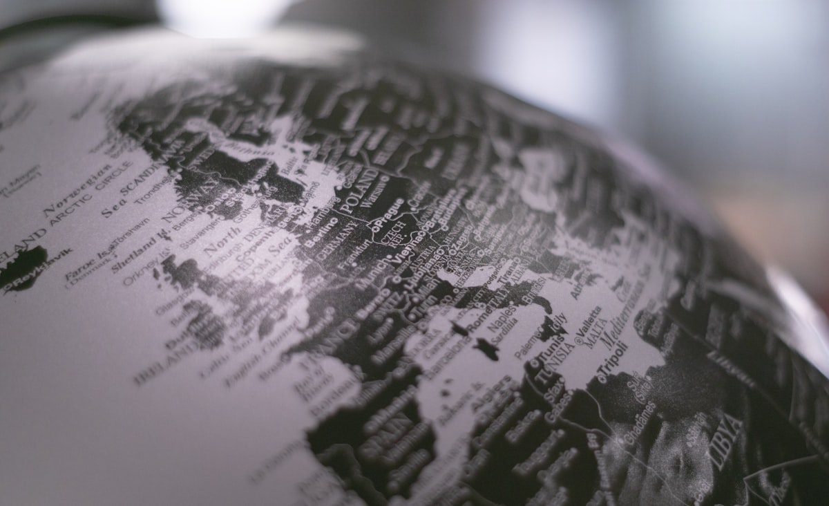 Globe representing worldwide Bitcoin mining regions and data center locations